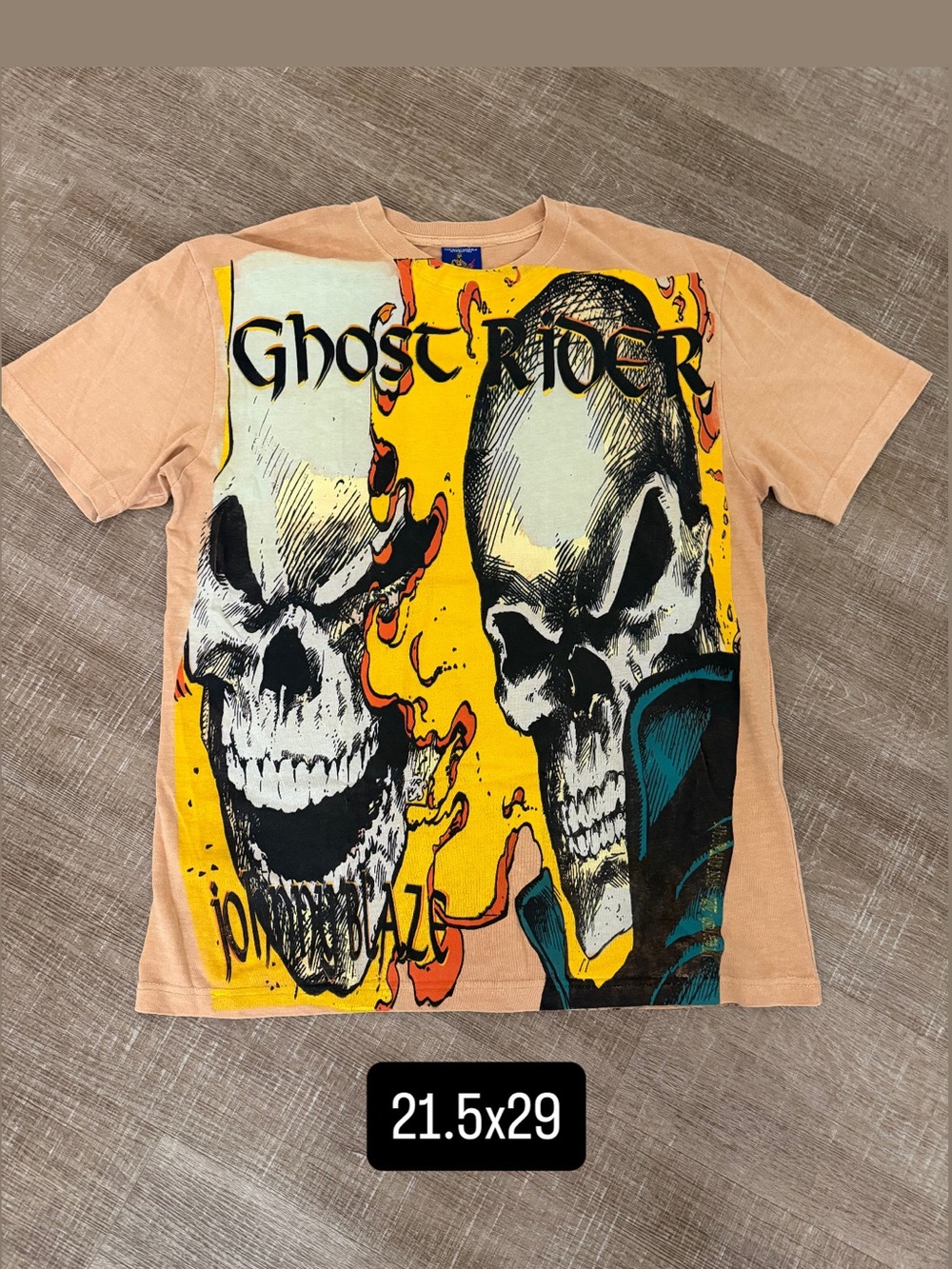Vintagerush vintage rush ghost rider orange faded men large tee rare